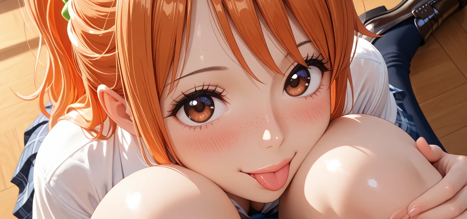 hoshizora_rin, ((cat_emoji)),
<lora:loveliveHoshizoraRin_v2:1>
short hair, cuff, (Beatrice),
((8k, RAW photo, highest quality, masterpiece), High detail RAW color photo professional close-up photo, (realistic, photo realism:1. 37), (highest quality), (best shadow), (best illustration), collarbone, ultra high resolution, highly detailed CG unified 8K wallpapers, physics-based rendering, cinematic lighting),
1girl, solo, roxy migurdia, 1girl, ahoge, alternate hairstyle, bangs, bare shoulders, blue bow, blush, breasts, breath, hair between eyes, smile, nipple, small breasts, solo, thighs, ((masterpiece)), sideface, very detailed face, cheerleader, pompons