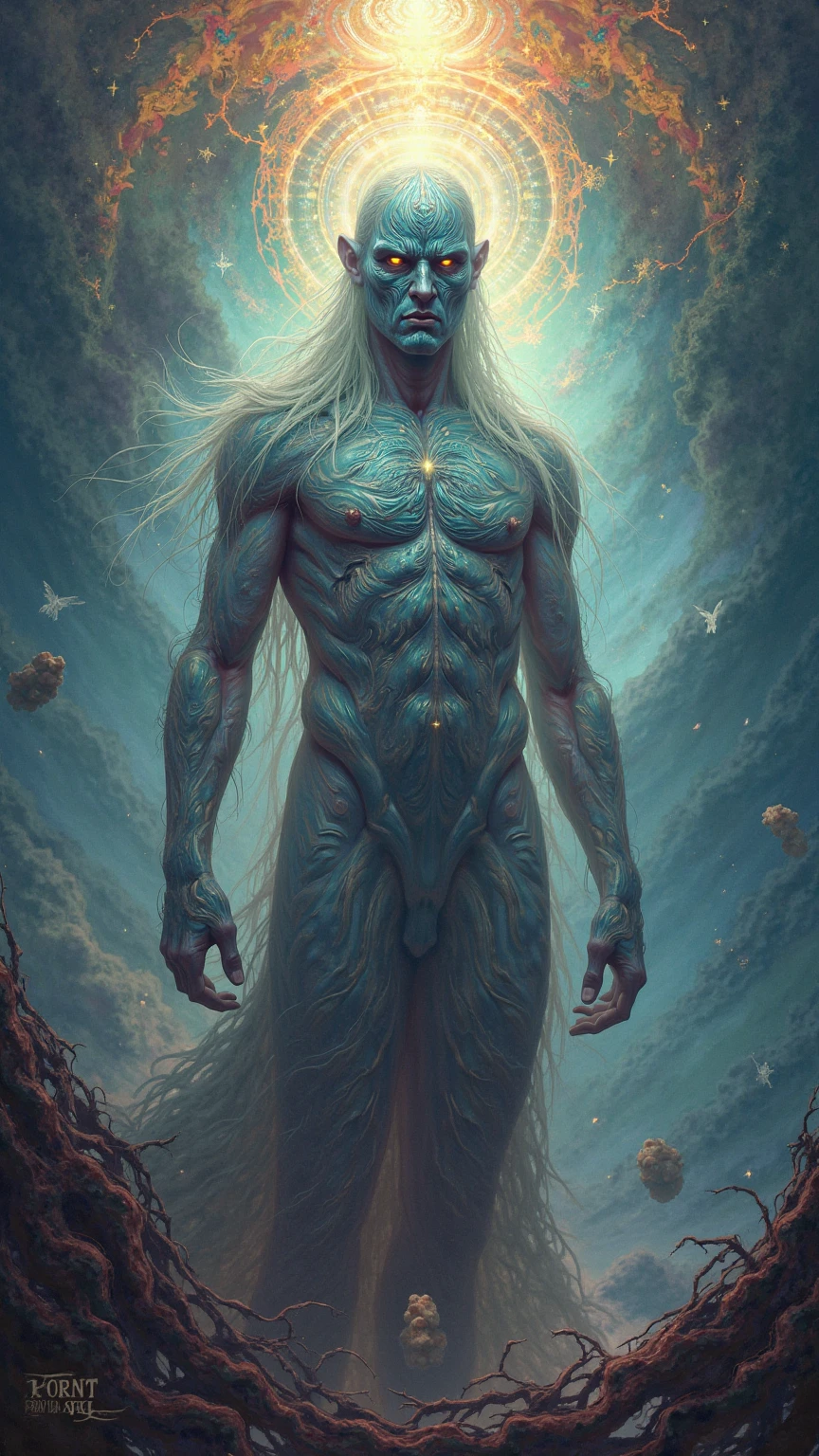 Height: 30 meters Appearance: Zephyrion tem uma forma humanoide, with a translucent body made of mist and swirling winds. Your skin appears to be composed of constantly moving clouds, alternating between shades of gray and white. His facial features are subtle, with bright eyes that flash like lightning in a distant storm. Your hair is like flowing air currents, never stopping, and her body is slim and athletic, with long arms and legs that give a feeling of lightness and agility.

