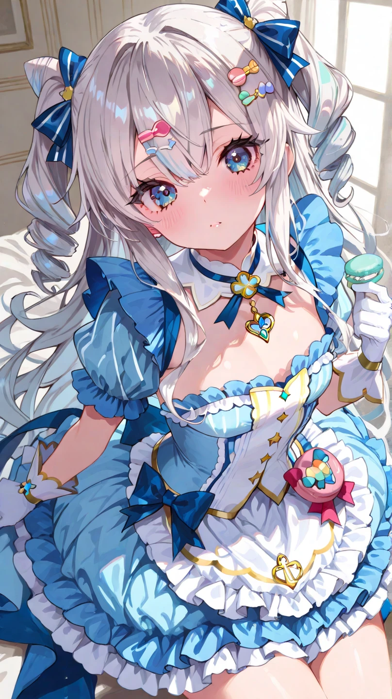 boy,((It's a Small World:1.3)),smile,Princess style from the fairy tale world,alice in wonderland,cheshire cat,close up of face,(polka dot background:1.2),red and white and pink and yellow,(look up:1.3),(NSFW),(plump cleavage),Absolute area:1.3)
