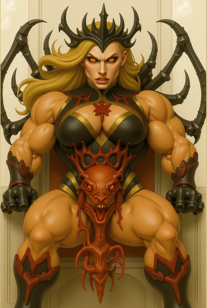(1 girl), (blonde), (Anita Blond:1.25), (Beautiful muscular bimbo girl:1.25), (skinless physique:1.25), (legs covered with fur, hooves:1.25), (1 super muscular undead succubus with no skin and giant horns.:1.25), (covered with red necrotic rotting muscle without skin:1.25), (exposed muscular and skeletal anatomy:1.25), (perfect fingers:1.25),(8K, raw photo, photorealistic:1.25), (hairy pubis), (Green slime), Demon Wings, vaginal hair, unshaven pubis, wounds on the body, Ulcers, bones and skulls around, gloomy terrifying scary atmosphere, Hellscape, Hellraiser atmosphere,