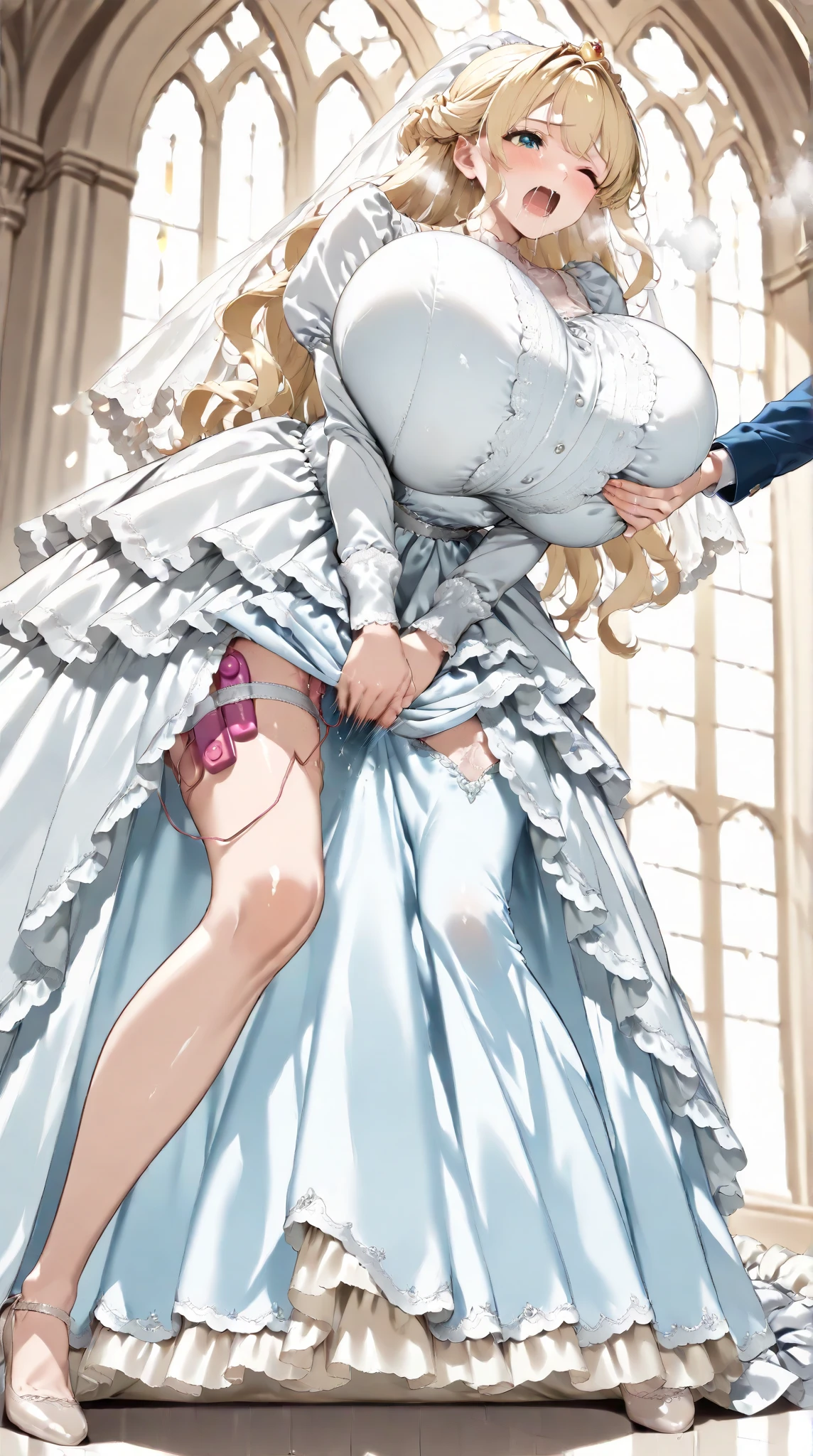 1boy,penis,nude,<lora:Suspended on penis pruned:0.9>,(suspendedonpenisms:1.2),, (hetero:1.2), sex, blush, open mouth,cum, tongue out, penis, ahegao, sweat, cum in pussy, thighhighs, bent over,smile,,(Full body:0.8), realistic, solo, (masterpiece:1.2), best quality, <lora:cinderella_cos_v10-10:1.0>, (blond hair:1.4),(1girl,cinderella,wearing dress),(RAW photo, best quality), (realistic, photo-realistic:1.4), masterpiece, an extremely delicate and beautiful, extremely detailed, 2k wallpaper, Amazing, finely detail, extremely detailed CG unity 8k wallpaper, ultra-detailed,