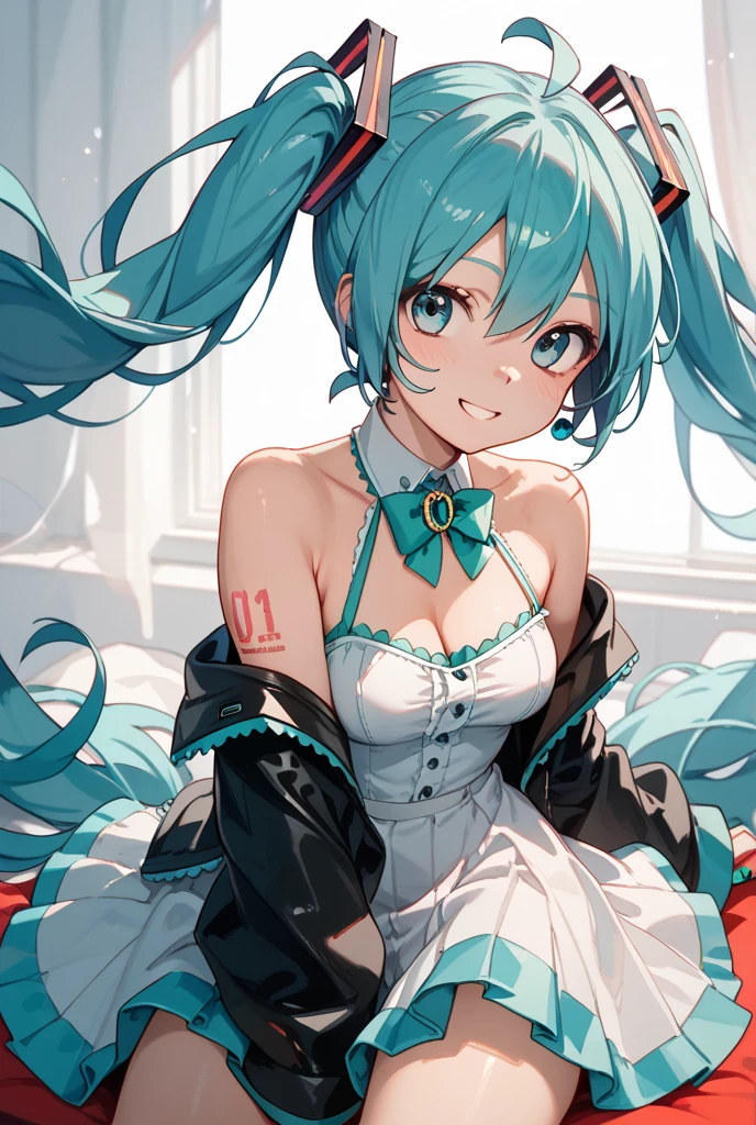hatsune miku, black pijama, cat ears, sucking fingers