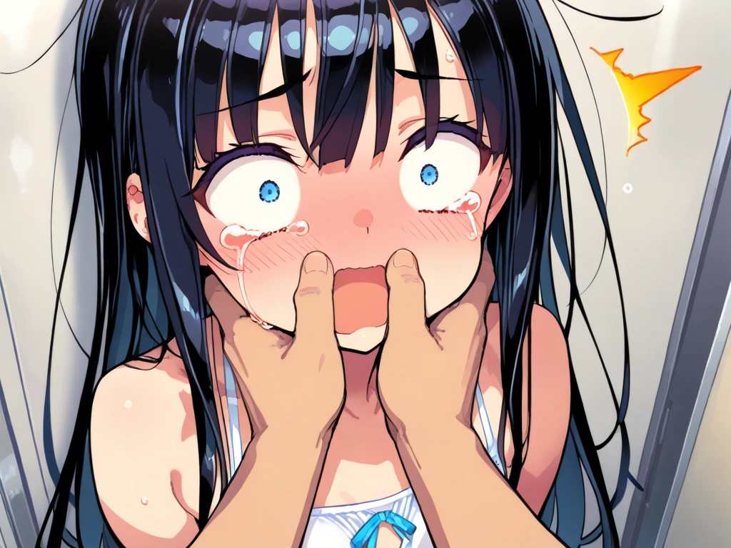 score_9, score_8_up, score_7_up, uncensored, realistic, simple background, front view, from below, outdoor, (in the bushes:1.3), soil, grass, (late night:1.2),
1girl, korean girl, brown eyes, black hair, long hair, bangs, mole, tanlines female, (_child:1.3), (chibi:1.2), (_loli),
orgasm, (ohogao), clenched teeth, cross-eyed, half closed eyes, flat chest, erect nipples, (puffy nipples), scared, tears, ripped shirt, screaming, crying,
completely nude, (oiled), sweat, steaming, drool, saliva, dripping drool, get fucked by old male, pubic hair,
all fours doggystyle, blush, moaning, trembling, embarrassed, all fours sex, bent over, armpit hair, girl fucked by ugly man,
1boy, (ugly man:1.2), netorare, catching, cheating \(relationship\), doggystyle, (sex from behind:1.4), (waist grab), (homeless man:1.2),