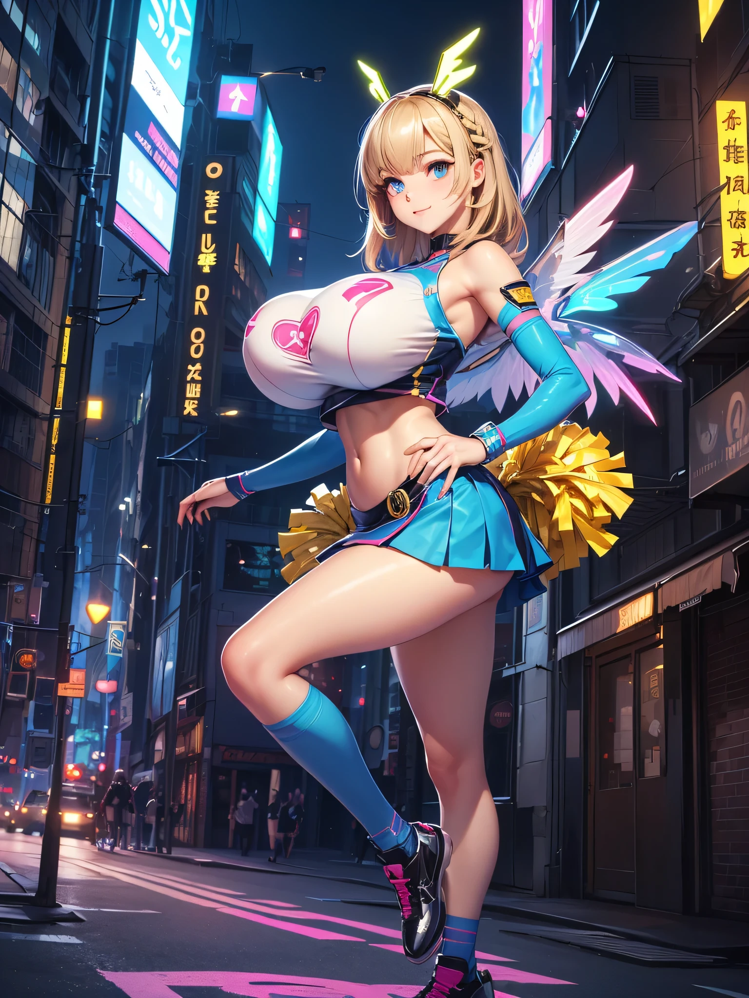 competition swimsuit girl、gymnast、wearing leotard、A wave of side-haired blonde smiled、Gymnastics competition venue、A sexy