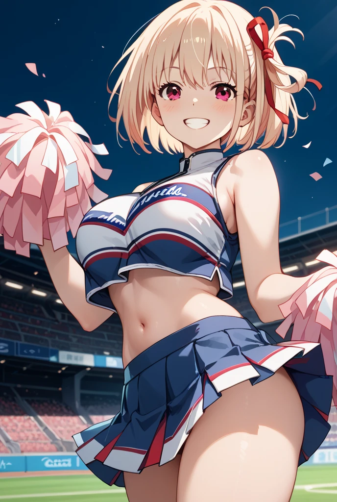 Highest quality、High resolution、Detailed Background、Beautiful face in every detail、Teenage beauty、Light color hair、Braided bob cut、ponytail、Perfect body line、Big Ass、fly in the sky、Cheerleader、I support you、(Pom-pom:1.2)、
(笑顔で大空にジャンプしているCheerleaderの少女:1.5)、
I support you、Sexy Costumes、Sexy Cheerleading Costumeini skirt、Emphasize underboob、Angle from below、Healthy thighs、Healthy Beauty、With legs apart、cute