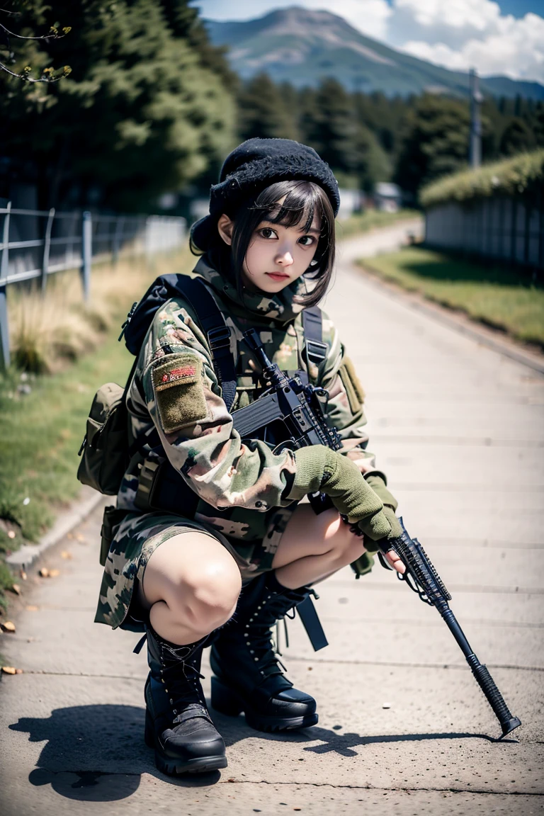 a beauty girl,sniper gun,naive --auto