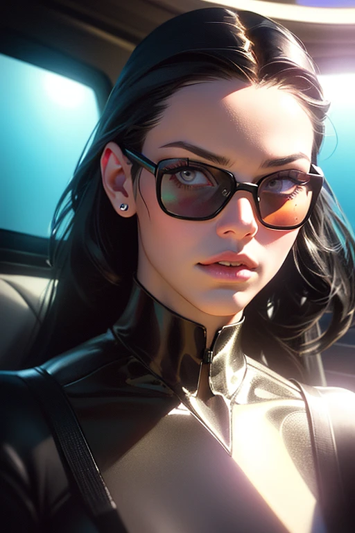  manhwa , (pretty girl, 2, brunette, black eyes) at cyberpunk world dressed as futuristic law enforcer, (full lips) , ((perfect face)), [[mild smile]], proportionate body,mixed herritage, beautyfull, beautyfull face, tanned skin, two arms, two legs, five fingers by hand, (curly black long hair), ( holographic screen floating at air), (night) night skyline, neon, people, (lasergun), futuristic gun, goggles, futuristic police stuff, jacket, badass, [cyborgs], (drone at background), police chopter at background, screens at buildings side, [photo taken from behind], (award winning photo), (instagram influencer photo), (realistic), nikon, canon, Sigma 85mm f/8cel shading, 

