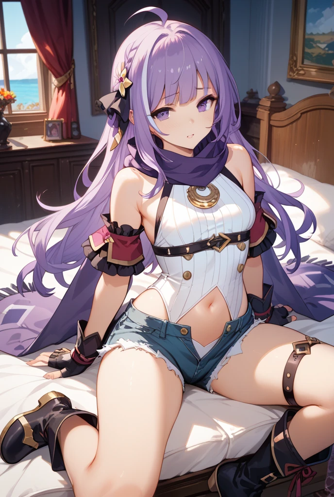 (score_9,score_8_up,score_7_up,),1girl,solo,tribal,jewelry,looking at viewer,purple hair,indoors,black hair,bare foot,feet focus,two feet,narrow feet, marble moon orbiting,