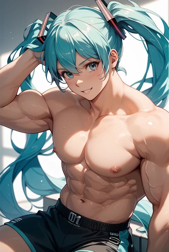 (hyper-realistic digital illustration), hires, best quality, boy wearing micro thong, full mast, erect bulge, see-through thong , underwater world, wide angle, swimming, athletic body, male, iridescent skin, flat chest, silver eyes, green hair styled in spikes, determined expression, bioluminescent lighting, small waist, broad chest, big mane, slim scruffy, muscular, front view, lying on his back, legs raised, legs spread.