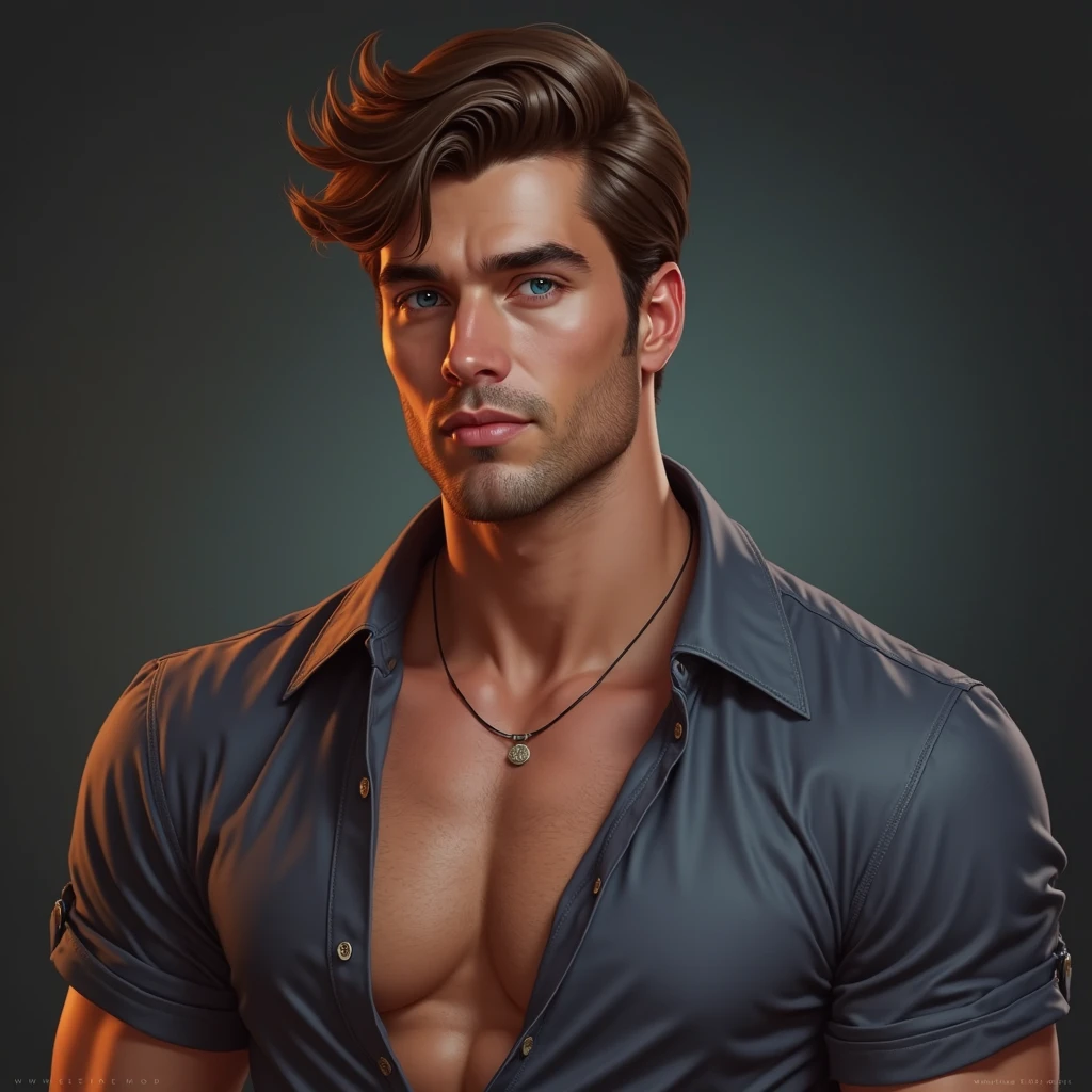 Create a handsome naked man, with sexual desires