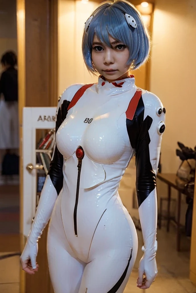 ((The best smile:2.0)),latex:1.5,White bodysuit:1.5,(((Rei AyanamiのPlug Suit:2.0))),Plug Suit,((huge breasts:2.0)),エヴァンゲリオンのPlug Suitをきた女の子, full body zenkai! Rei Ayanami suit, Rei Ayanami suit under clothes!, Biomechanical Boobs, Rei Ayanami, Rei Ayanami langley souryuu, Rei Ayanami langley soryu, Female body type, Rei Ayanami langley sohryu, Rei Ayanami langley, beautiful Rei Ayanami from evangelion,masterpiece,hyper quality, very detailed,perfect picture,3D,8k,High resolution,seductive anime girl, sporty hairstyle,Smooth anime CG art,