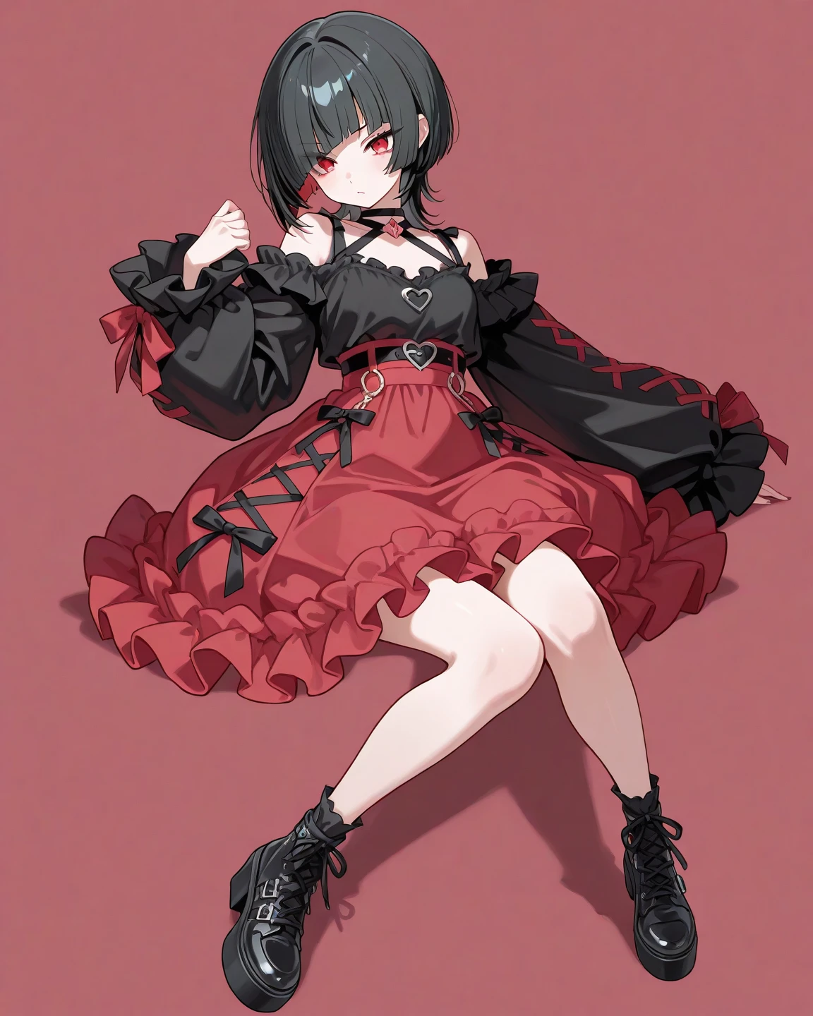2D Beautiful Girl、high school girl、Black Hair、Bob Hair、smile、Simple background、Without hands、凄くsmile、Carefully crafted down to the last detail、Transfer the whole body、Wearing black pumps