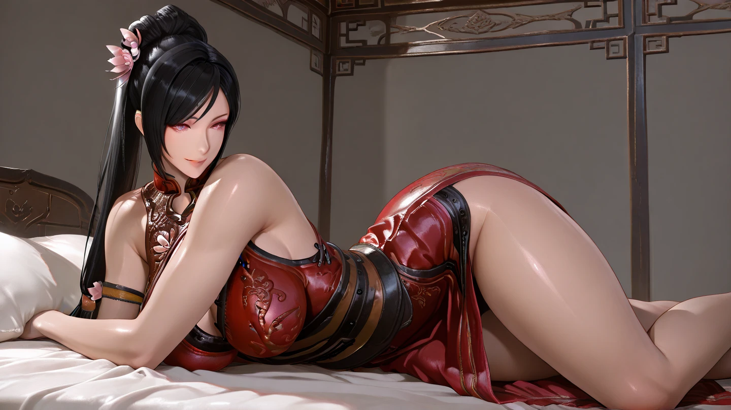 A dark-haired one,Sexy beauty with dark eyes,There is a thin iron chain tied around the neck,Lie on the floor,while crawling, He looks back at the camera, Laugh terrily.,Huge plump buttocks raised high,Wearing a sexy golden suspender, her buttocks are exposed,Hip view