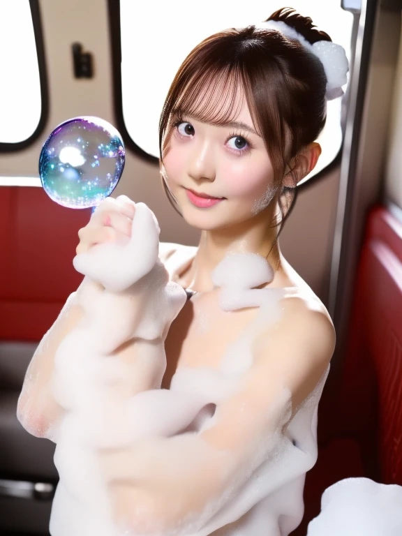 Highest quality、Photorealistic、8K、High resolution、1 girl、woman、(Skin dents)、(Professional Lighting)、(White Slime:1.5)、Gorgeous、((Looking at the viewer:1.6))、Cat ear、Big Breasts、((Bursting Busty :1.3))、RAW Photos, Black Hair, Shiny skin, Wet body