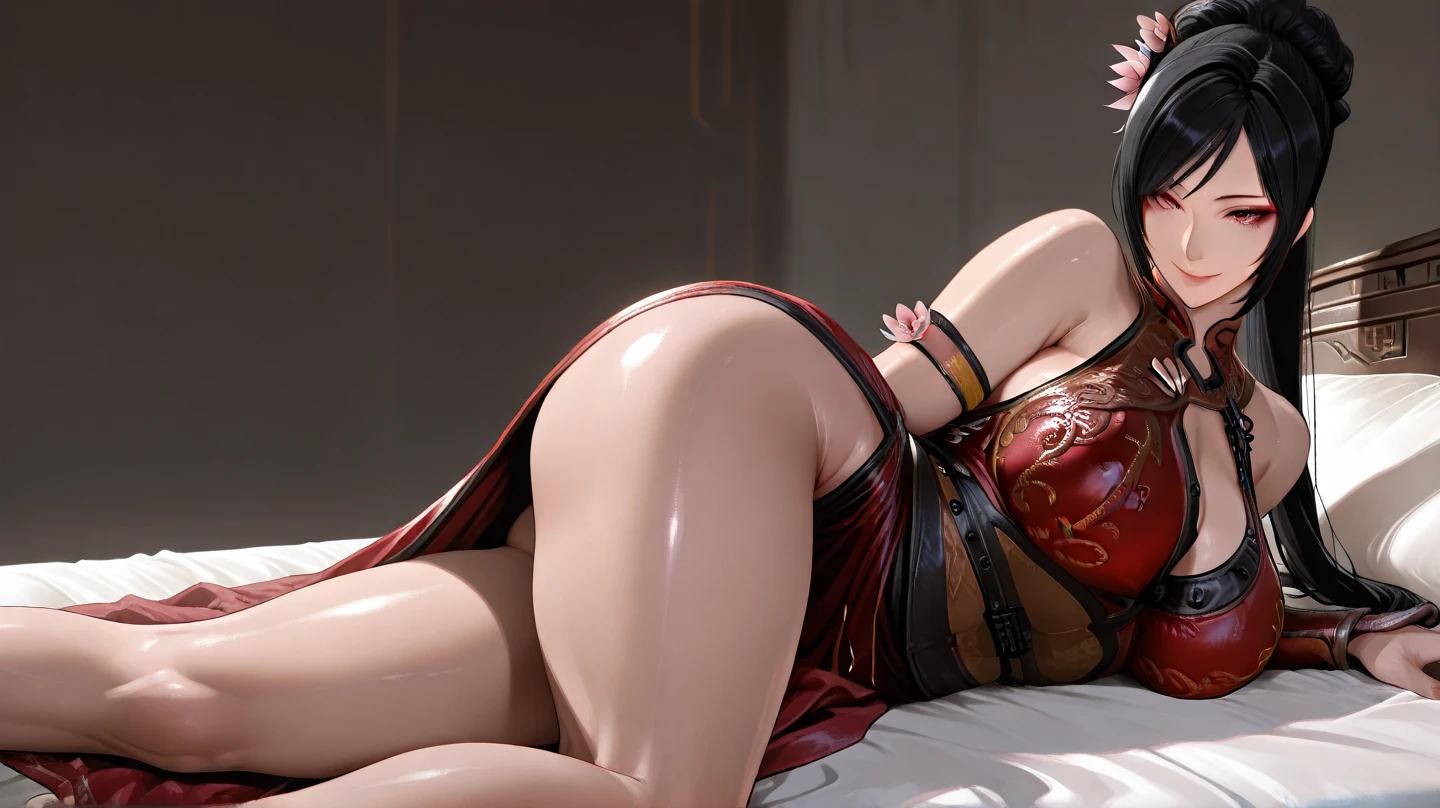((((Best Quality, 8K, 32K, masterpiece, 1.2)))),{{solo}},nsfw,{{{Artist: Detail Tweaker LoRA's style}}},((perfect beautiful face:1.2)), slender body, shackled hands, bound hands by chain to wall, shackled legs, intercourse with men, having sex at Manguri Gaeshi position, ((lying back on bed, inserted penis into pussy, surrounding many penis, grabbing penis with hands, injection, bukkake, cum on clothes, a lot of cum, pubic tattoo obscene tattoo:1.2)), high quality of vagina, vivid pussy, a of of public hairs, full face blush, fully closed eyes, embarrassed,