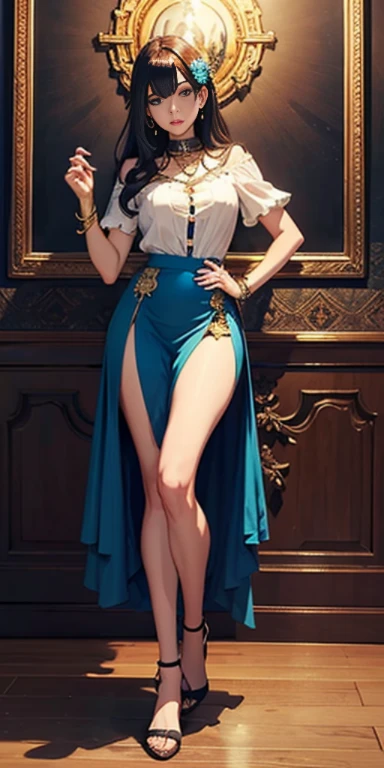 ultra-high precision, ultra-high resolution, 16K, best quality, exquisite, intricate composition, beautiful mermaid, french, blonde hair, orchestra, play the guitar, fantastic, on the deck, sea, ultra wide angle, full body, illustration style
