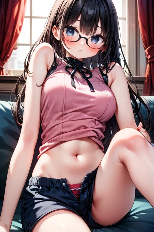 masterpiece, highest quality, High resolution, (1 Girl), masterpiece, highest quality, High resolution, Panties pulled aside fuck | Sex Lora 011 | Perfect , marimakinami, Mari Makinami, Long Hair, Brown Hair, Twin tails, (low Twin tails:1.5), hair band, blue hair band, blue eyes, (Parted bangs:1.5), Glasses, Red frame glasses,