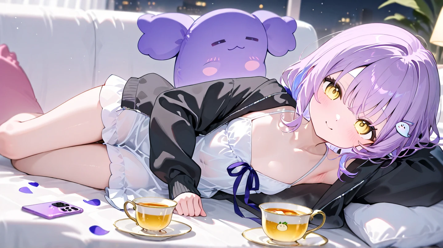 ((8k, Highest quality, masterpiece: 1.3)),Ultra-high resolution,(1 girl, alone), (Color changing eyes, Ultra-detailed, Expressive brilliance, Glitter, Glowing Eyes), Highly detailed eyes, Highly detailed face, Random Hair, ((pastel colour)),A playful young woman with pastel lavender hair styled into twin buns, sitting on her bed in her cozy room during a lazy afternoon. She is dressed in a cheeky bunny girl cosplay, wearing a black strapless leotard, fishnet stockings, and a pair of bunny ears. The camera captures her from a side angle as she winks playfully at the camera, her expression teasing and flirtatious. Her room is softly lit by natural light, with plush toys scattered around and a few cute posters on the walls, creating a blend of innocence and seduction.(nsfw)