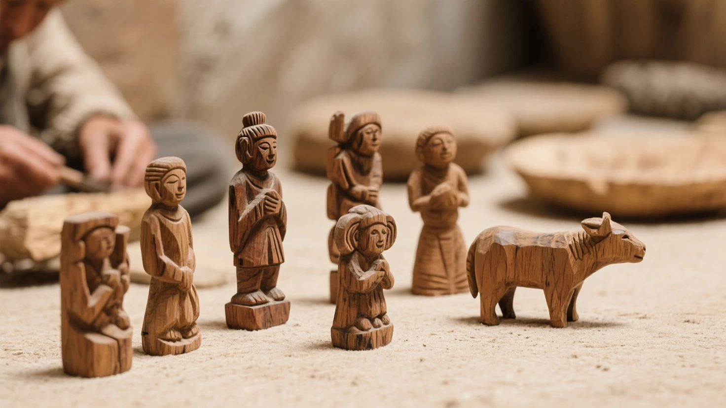 Colombian handcrafted decorations made of wood 
