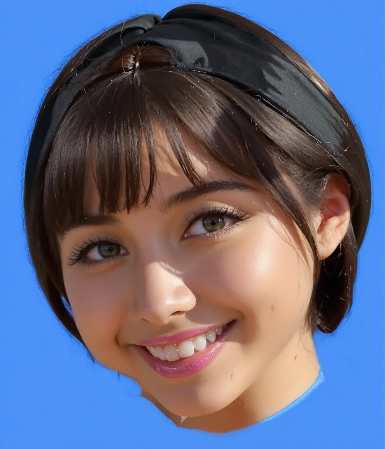 there is a young girl wearing a red hat and overalls, with hat, alanis guillen, wearing a cute hat, promotional picture, she is wearing a hat, light skinned african young girl, smiling girl, portrait willow smith, red hat, sweet smile, photographic still, riyahd cassiem, wearing a beret, young child, four years old, Disney Pixar style