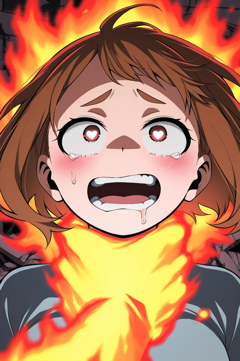 score_9, score_8_up, score_7_up, score_6_up, score_5_up, score_4_up, rating_safe,source_anime,a screaming waifu with her hands on her face wearing a red dress as she is lit on fire in a building full of fire,cropped,upper body,art by makoto shinkai,art by fumihiko \(fu mihi ko\),studio ghibli, hands on own face, panicking, intricate linework,motion lines, match,lit_match, score_9, score_8_up, score_7_up, score_6_up, score_5_up, score_4_up, rating_safe,
