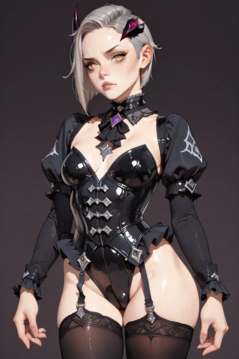(((In 8K. HDR.hyper realism、master piece 1.4、wlop1.4、cinematic、Detailed content、Live photo 1.4, Highest quality 1.4、 Super detailed 1.4、very detailed、perfect shading、Low angle full body shot 1.2、1 photo、Commercial photo 1.4、solo photo、)))、(((nun、latex lingerie)))(((red and blue odd eyes、cat ear hood、nun、latex lingerie, Wimple、black latex stockings、rosary)))((( strip club、Majestic atmosphere )))(((immature々meat、Claudel stands like a sharp cat。)))(((japanese tween, 13-year-old、small face1.4、tassel pigtails、silver hair、5 finger body image 1.4)))、(small breasts、small breasts、筋meatの腕と脚、plump waist、Skin details highlighting veins glistening with sweat、Fine skin with visible pores、reality, Fine skin like downy hair, realistic and detailed skin、very fine and beautiful face、beautiful and well-proportioned face、very pretty face、dark side of skin)
