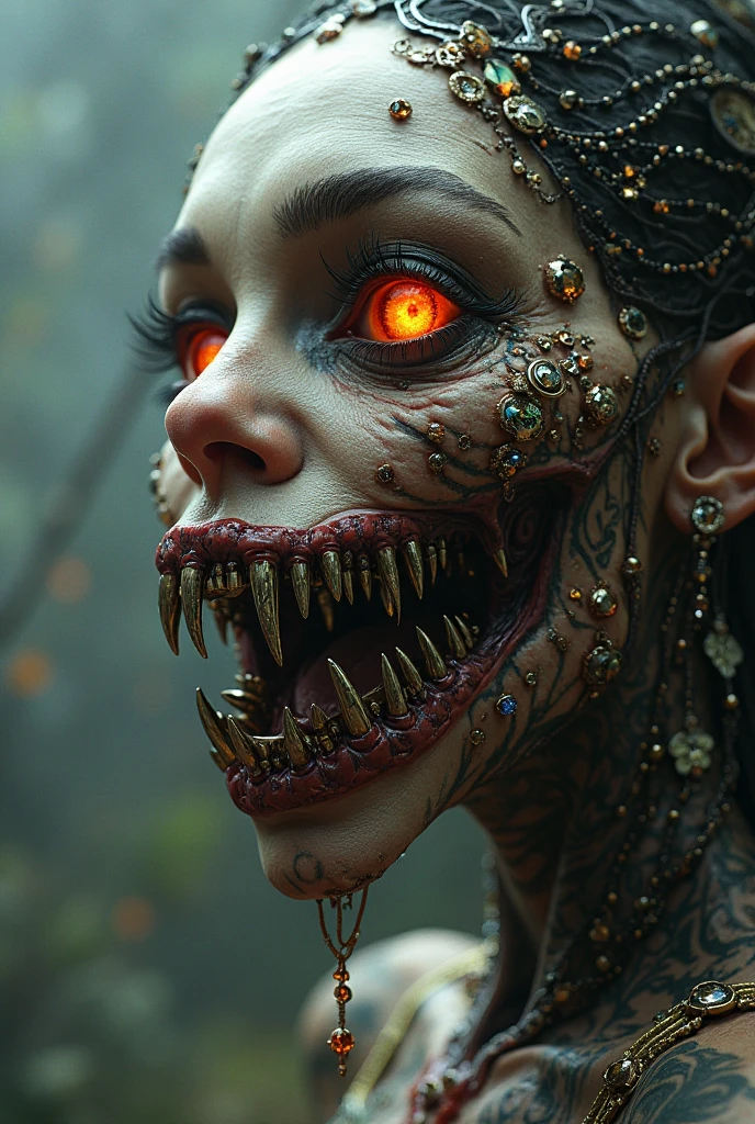 girl, indoor, garbage, dismembered, humanoid, drooling, reelalthorror, blood, mouth, teeth, multiple legs, blood, flesh, sharp teeth, hyperrealism, strong impressionist painting style, 1.618, elegant, ethereal, intricate, elaborate, hyper-realism, hyper-detailed, strong expressiveness and emotionality, cinematic lighting, visual clarity