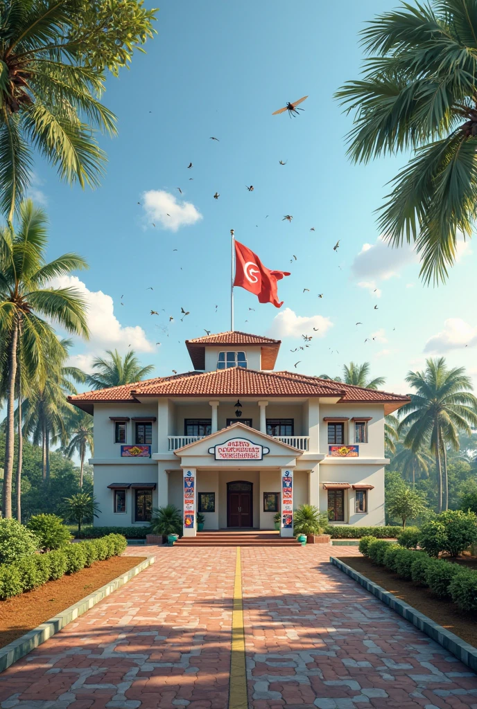 Write Estate House in Pakistan Flag