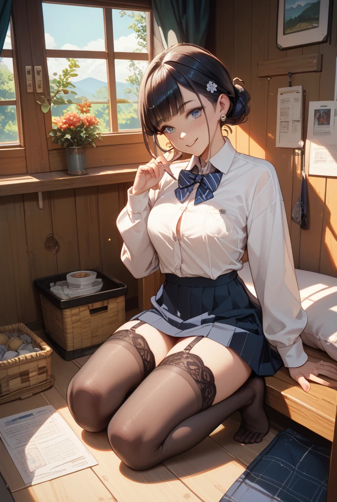 (masutepiece), Mature Schoolgirl, Sexy, posterior, Floral lace underwear, Natural light, Photorealistic, Cameltoe, diffuse glow, depth of fields, White skirt, steam, (Lift skirt), (Urination), Lifelike