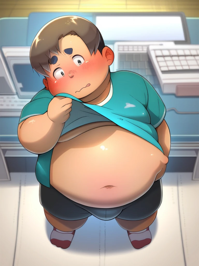 masterpiece、8K、ぽっちゃりとfat man、fat man、a man with a plump body、naked man、penis、erotic、anime、An illustration、GMDP