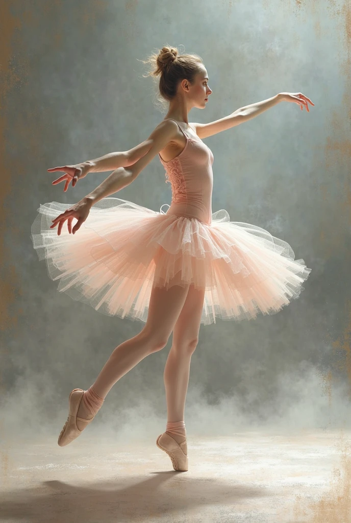 A surrealistic image of a ballerina dancing