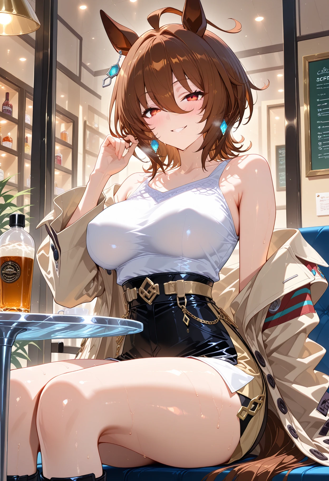 15yo female、(Masterpiece:1.4)、(8k、Real、Raw photo、Highest quality:1.4)、Big butt emphasis、looking at the camera、Japanese、(1 Girl)、Facial beauty、(Real顔:1.4)、(amber-colored hair)、Beautiful hairstyle、Realな緑色の目、Beautiful detailing、(Real肌:1.3)、Beautiful Skin、Charm、Ultra-high resolution、超Real、High definition、(Japanese Talent:Shinozaki Ai)、((bra lift:1.5、Small nipples))、Off-Shell、short hair、((((She puts her panties on the table))))、nsfw、Sit on the sofa、Expanded Pussy、Drenched in sweat、Porn Pose(Bend your knees and spread your legs wide)、(In the elevator)、semen dripping drink from pussy:1.5
