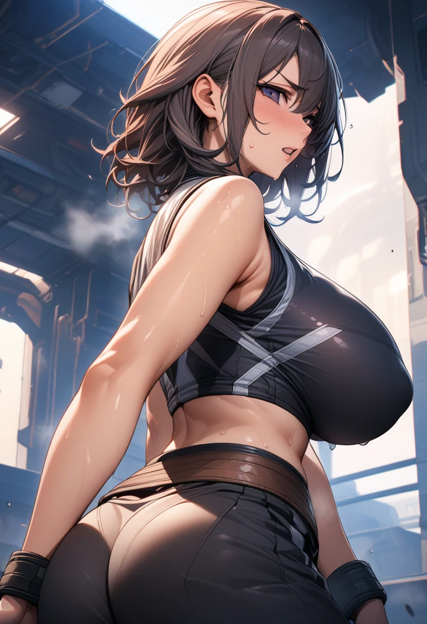 (8k, masterpiece: 1.2), (super detailed, sexy), (smile: 1.1), ((long hair with white wavy): 1.3, beautiful detailed eyes, ((((ridiculously large breasts))), (ridiculously huge breasts: 1.5), (((huge breasts)), big black eyes, perfect proportions, bright eyes, light makeup, necklaces, earrings, pink and wet lips), Two sexy busty wives standing in hospital room, she wears stylish rimless glasses, wears a stylish off-the-shoulder shirt and pleated skirt, and has long white wavy hair. Sweat wets her hair and clothes, sexy and feminine temperament is immediately released, (perfect eyes) her figure is very sexy, huge breasts, heavy breasts, fitness buttocks, chest covering fabric, abs bursting, white silk tulle, big abs, elastic flesh, fair and moisturized skin, dignified religious, full body photo), (ambiguous atmosphere, hazy background, fairytale world: 1.2)