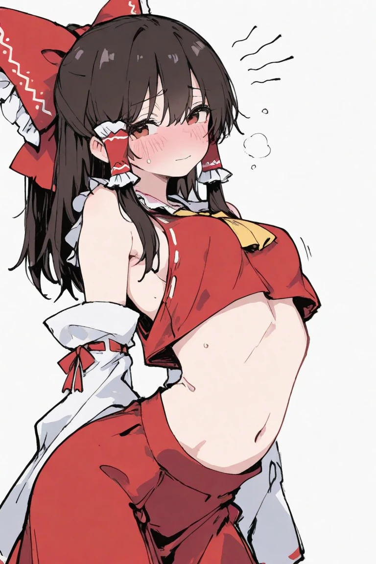 Reimu Hakurei Big Tits Embarrassed Blushing