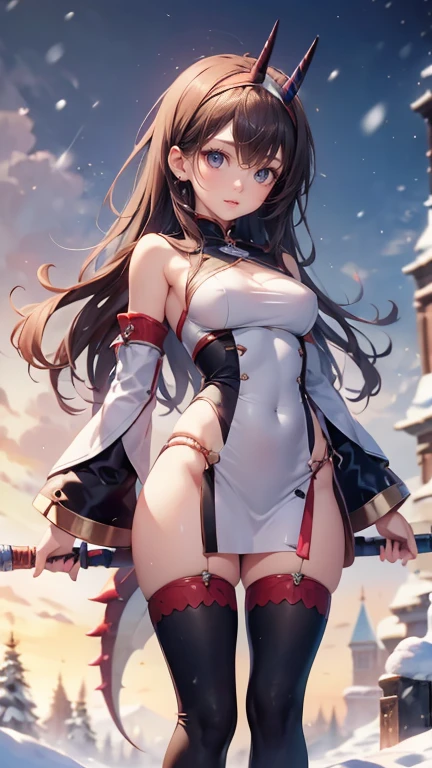 hightquality,8K picture quality,(?masutepiece:1.3),hight resolution,(masutepiece:1.3), A 23-year-old woman dressed as a dragon, (shoulder-length hair,light brown hair),Looking at the camera,Standing,(gilded outfit,fishnet tights,a choker,long boots:1.2),Bondage Fashion,(Scary face:1.3),(Crying face),(Rope Bondage),(Shibari:1.6), Rope Mark,(back arms:1.4), (Breast Bondage:1.5), (Arm shackles:1.5), snowscape,Shibari,BDSM,Akanawa,chains, (View from below:1.4), (Small butt:1.2),(full body Esbian:1.5), (Full body shot:1.5), (Bold pose with legs spread,dynamicposes:1.2),(Nipples visible through underwear),Slender Abs:1.2,(Young skinny gravure idol, sophisticated gravure idol),(detailed flawless face),normal hands,Normal finger,Normal legs