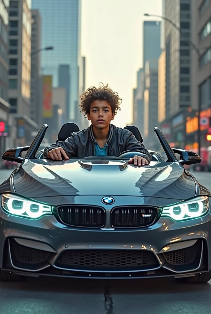 A boy sitting on Lamborghini