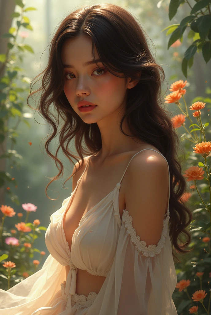 Girl in only top