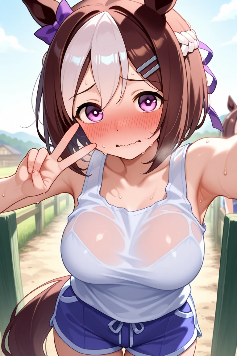 16K,rinami-default,,himesaki rinami,purple eyes,brown hair,hair bun,long hair,blush,Nude,(big breast)),white background,masterpiece,best quality ,nipple, Big Tits,breast squeeze ,paizuri ,breast focus,cow costumes,1boy ,penis,cum in air
