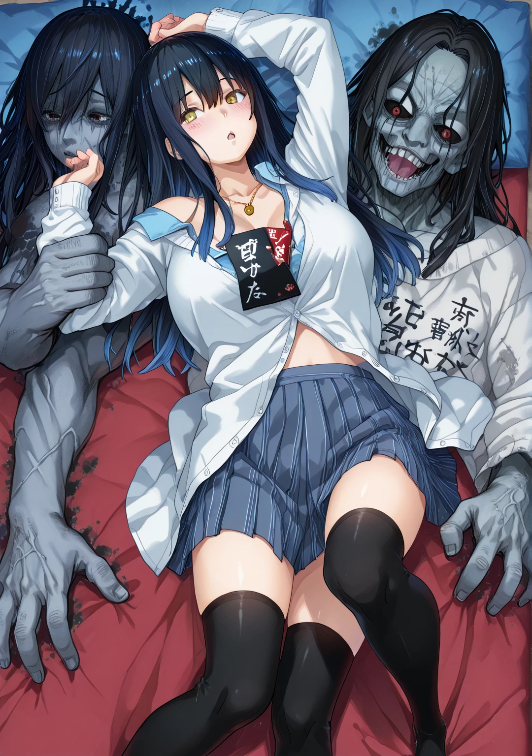Zombie girl having sex with vampire boy