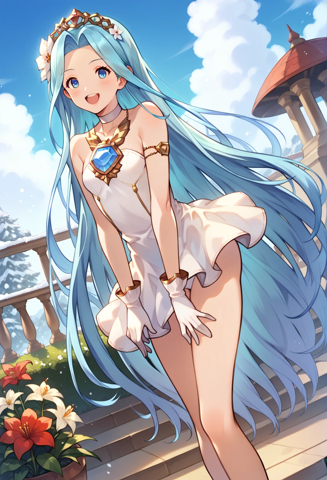 Hagames a sexy angel girl anime blue hairs and blue eyes anime