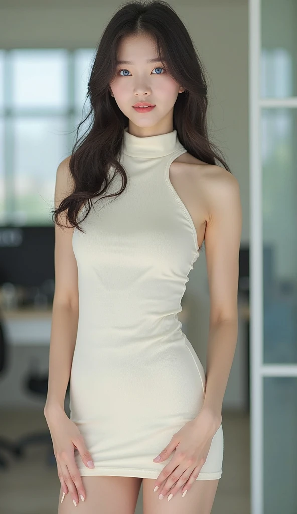 1 Girl,study,Soft Light,Chinese Beauty,Bodycon Dress,Sexy,Long hair
