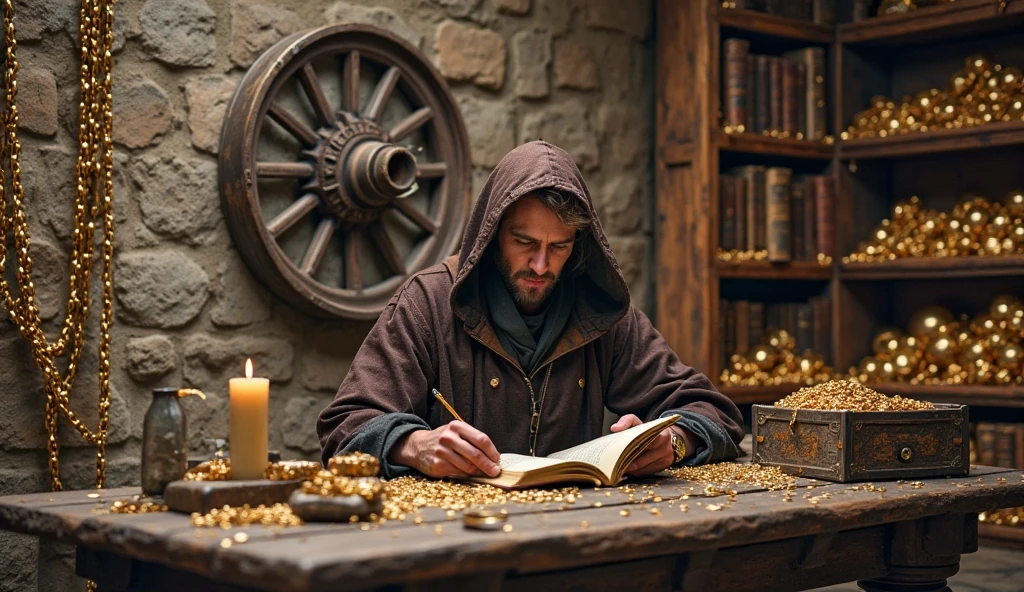 An image of a person forging a scroll on an anvil
