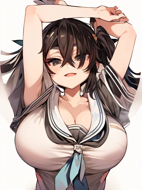 (Low Saturation:1.5),anime,1girl,pov,masterpiece,Awards, high quality,High resolution,HD,4K,8K,high quality,portrait,simple background,closeup upperbody,white clothes,Independently deformed breasts,shruged,viscous paint,(swiping breasts:1.3),oily skin,Slimy Cleavage,(Cleavage Bulge,deformed to flat breasts:1.4),(Medium breasts:1.2),Compressed chest,camisole,Crop tops,(Enhance breasts pose:1.3),sriped strap,perspective,perfect skin,smile,pale color tone,grayscale,one point color