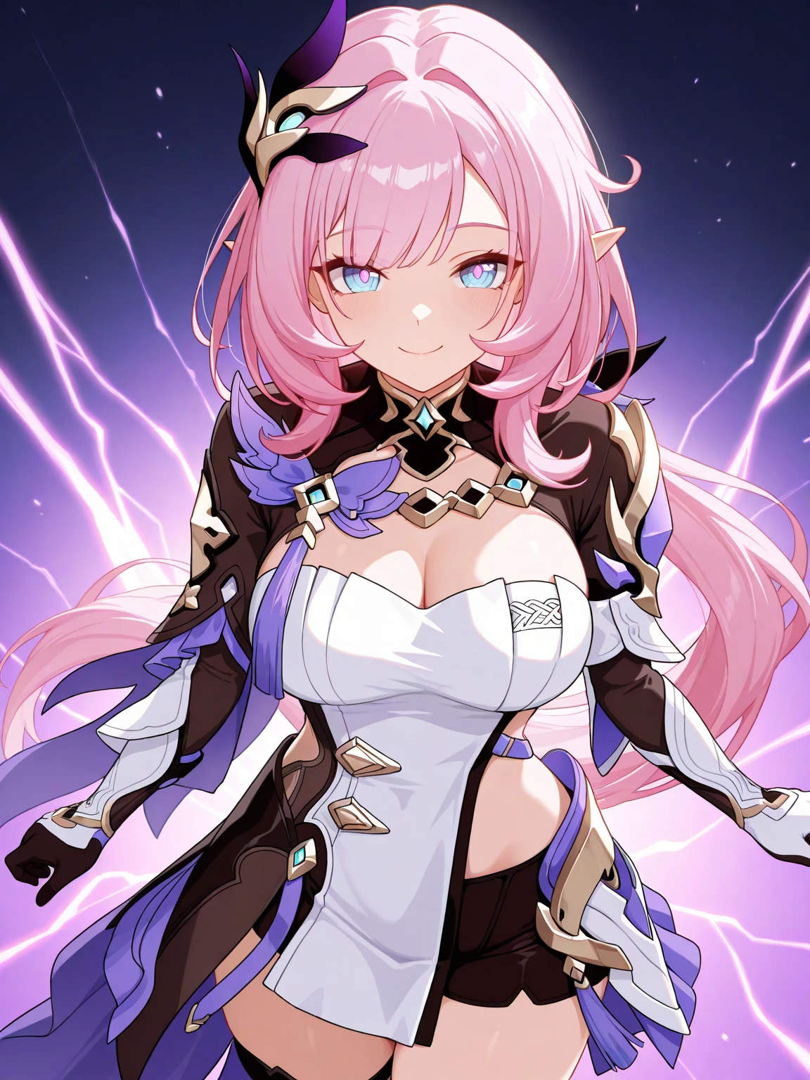 masterpiece, best quality, very aesthetic, absurdres, 1girl, mature_lady,white_dress,(cum_on_body:1.2),,elysia_(honkai_impact), honkai_(series), honkai_impact_3rd, elysia_(herrscher_of_human:ego)_(honkai_impact), 1girl, elbow_gloves, elf, hair_between_eyes, hair_ornament, multicolored_hair, pink_hair, pink_pupils, pointy_ears, purple_eyes, two-tone_hair,,by the railway,gorgeous Fireworks in sky,