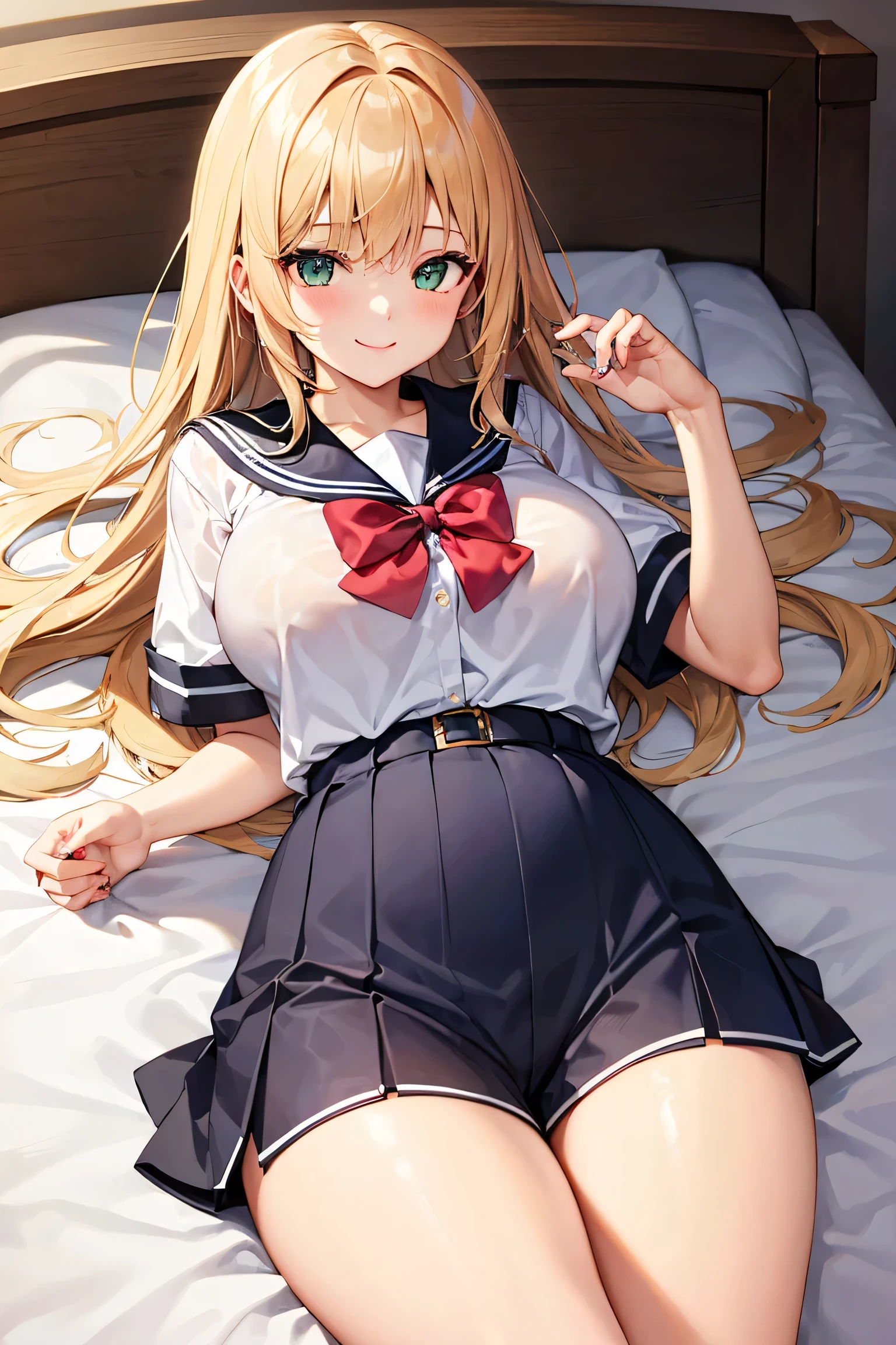 Tabletop, Highest quality,Surreal illustration,Perfect focus, One Girl,Idol_The costume,Idol Uniform,About betting,((Lie on your back:1.6)),(Spread your legs:1.3) ,(White Ultra Micro Panties,Deeply wedged panties,Very thin wet panties),(:1.4),View your viewers, cute, Small breasts,, Yellow Eyes,  Yellow Hair, Long Hair,Beautiful attention to detail, detailedな肌,detailedな衣服,detailedなパンティー,detailed,Embarrassing, is crying,Late night bedroom background,(Low Position Shooting: 1.55),(Crotch close-up:1.49),Sweaty、((Visible nipples、Beautiful nipples、Show off your nipples、Show off your genitals、Visible female genitalia))