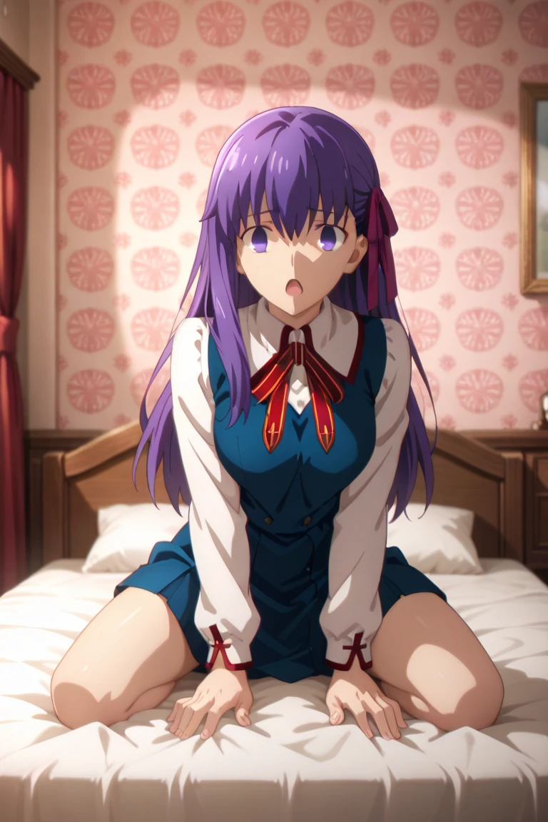 score_9, score_8_up, score_7_up, 1girl, solo, rating_explicit,Kaguya Madoka,large breasts, purple hair, long hair, blue eyes, red bow, hair bow, blunt bangs,white blouse, long sleeves, black dress, pinstripe dress, red bowtie, short dress,spitroast, 1girl, 2boys, dangling arms, dangling legs, uncensored, irrumatio,torn clothes,half-closed eyes,crying,tears,prison cell,night,cum in pussy, covered in cum, wet,(dirty),dirty clothes,dirty shirt,exploding clothes,revealing clothes,pov,
