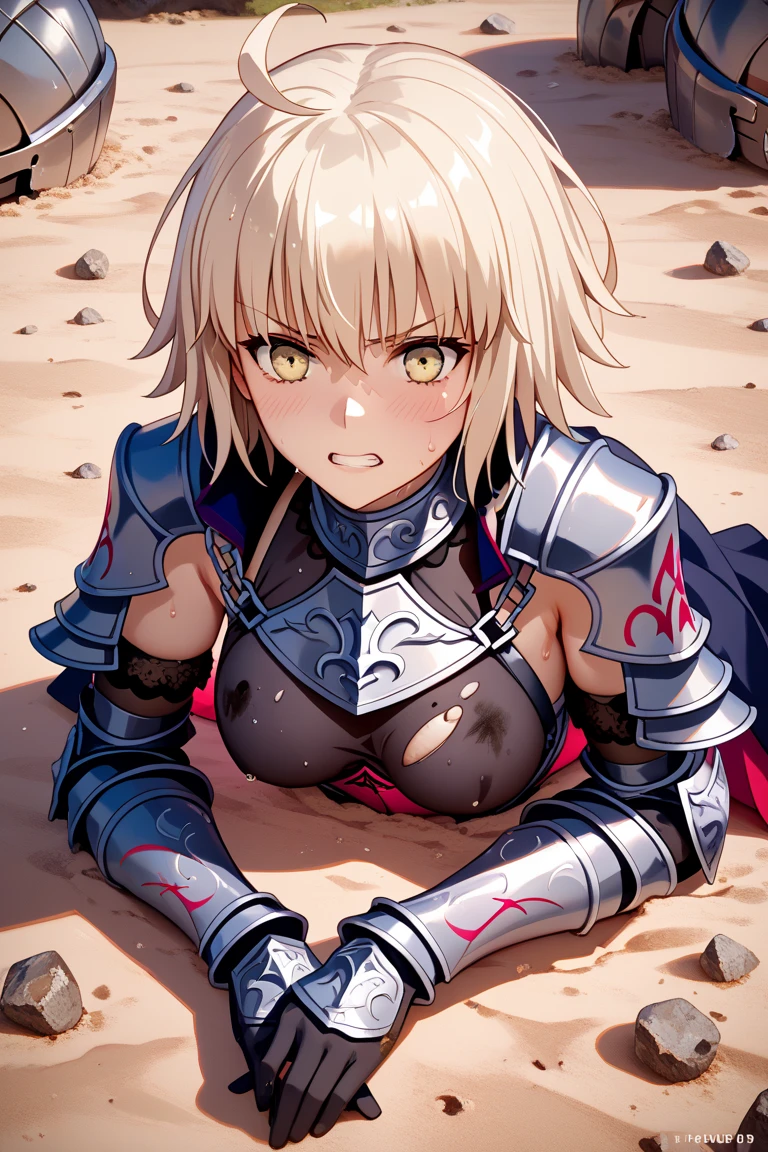 (masterpiece:1.2), (highest quality:1.2), perfect eyes, perfect face, perfect lighting, middle ages, bed, 1 boy,blonde aqua eye, ((((((hair over one eye)))))), Braid Styles, spiked hair, blunt bangs, bob hair, a braid, Ahoge, ((((white bikini armor)))), cute eyes, medium breast, glaring, closed mouth, ((from above)), ((front)), arms behind back, Vivid depiction, ((spread legs)), ??????, scared, , abs, ahegao, smile+happy, fang, spoken heart, ((face close up)), ((contemptuous)), ((disdain))