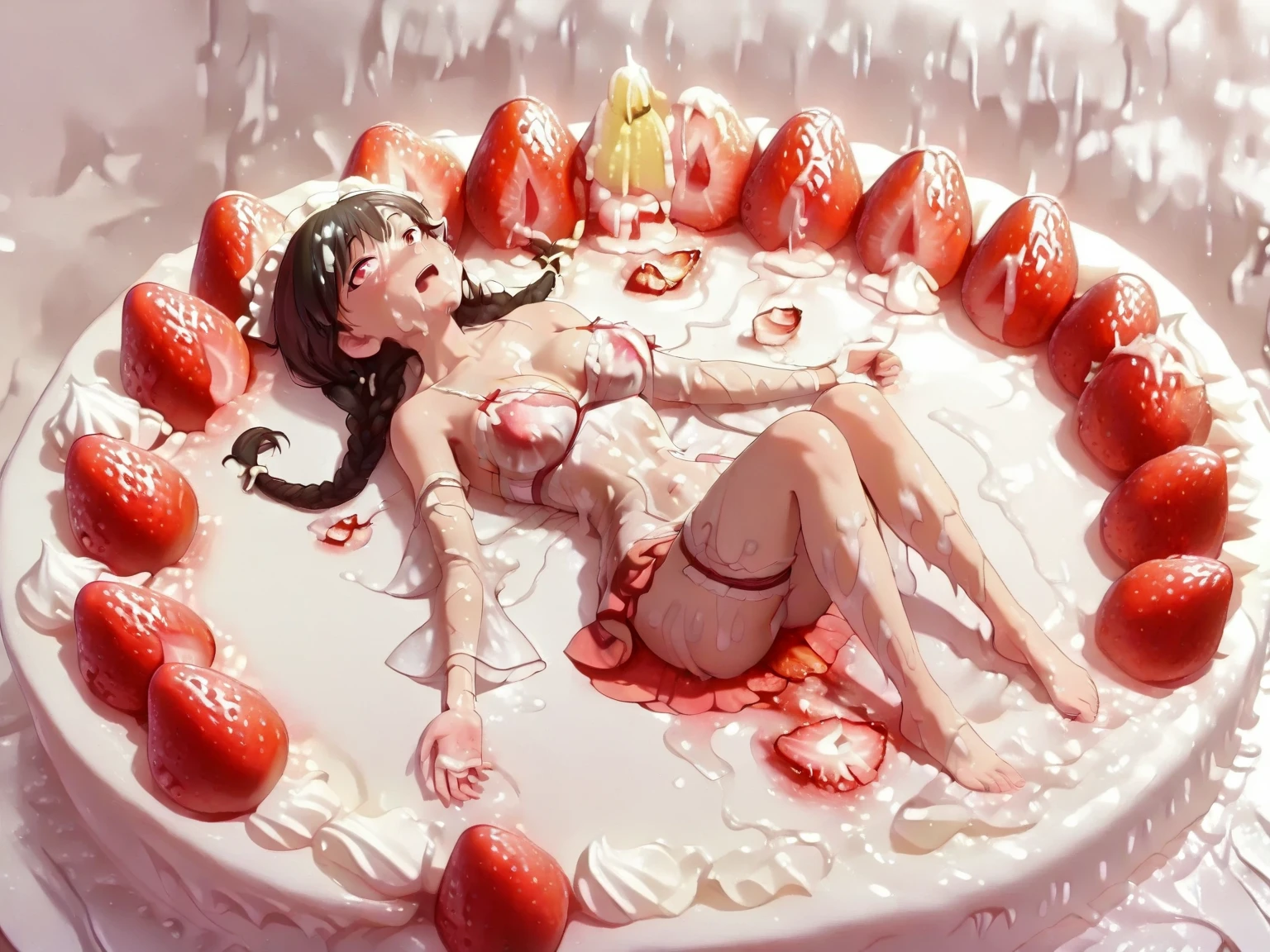 (masterpiece), (best quality), extremely delicate and beautiful, illustration, intricate details, chromatic aberration
1girl, red highlights, messy hair,
(slime girl: 1.3), slime \(substance\), black skin, (black hair: 1.2),
nude, sitting, indoor, gym, looking at the viewer, smile, no,