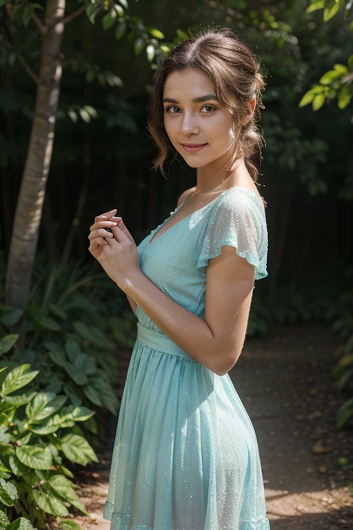 RAW uhd portrait of 24-year-old blonde close-up, Natural red hair, castles, Wavy, (brown-eyed woman) Charming little green house, by McKay, beautiful plants and flowers, blue sky, hyper detailed, sharp focus, radiant lighting, glow, shine, glimmer, luminous, whimsical, lighting by Vladimir Volegov and Steve Hanks, art by James Christensen, masterpiece, detailed, intricate, complex, global illumination, shimmer, glimmer, sunbeams, global lighting, dramatic lighting, intricate, ethereal, effervescent, radiant, glowing, joyous, highly detailed digital painting, masterpiece painting, concept art, smooth, sharp focus, 8K, clarity, Prehistory, night starry sky, redhead, The background of the night of the city, (Red Summer Dress), (cutout), Detailed (textures!, Hair!, brightness, Color!, imperfections:1.1), High detail of light eyes, (looking at the camera), specular lighting, dslr, ultra quality, sharp-focus, Sharp, Depth of field, Film grain, (centered), Fujifilm XT3, Crystal clear, The center of the frame, cute face, sharp-focus, lamp post, neon lights, bokeh, (dimly lit), Low key, in night, (night sky).