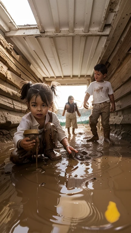 Boy playing with mud